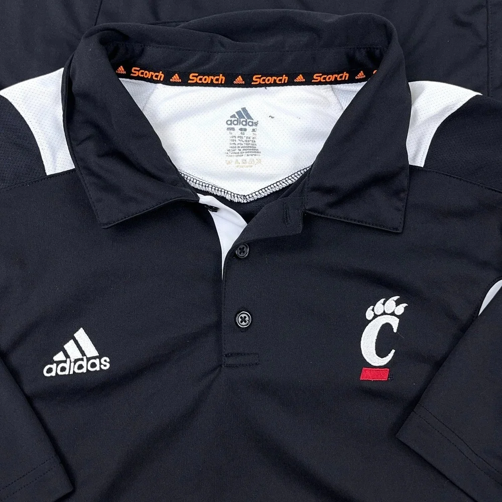 Cincinnati Bearcats Polo Shirt Men Large Black Performance Quick‎ Dry Golf Adult